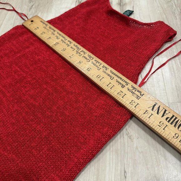 VINTAGE Ralph Lauren  Women's Red Knit Tank Top  Women's Size Petite Small PS - Picture 2 of 6
